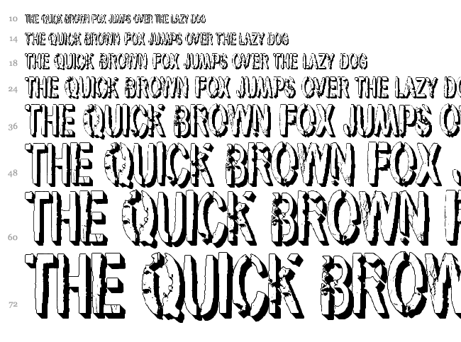 VTKS Army font waterfall